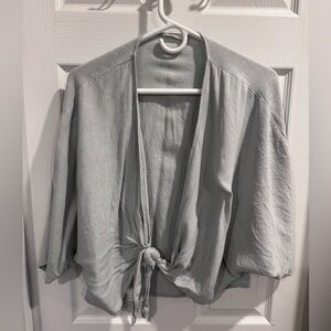 Light Sage Tie-Front Cardigan
